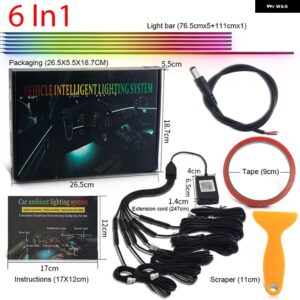 2/5/6 で 1 シンフォニー LED アンビエントライト車内 DREAMCOLOR アクリルストリップライトキット 虹ムード USB ワイヤレスアプリ - 6 in 1 DC