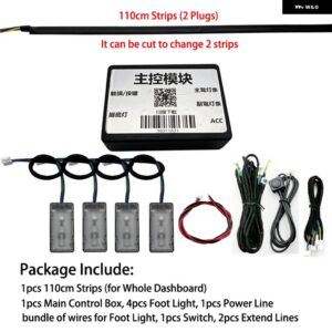 RGB 64色 LED 車足元アンビエントライトバックライト音楽音声制御自動 インテリア 装飾 ムードライトアプリ制御 - Set 5(App)