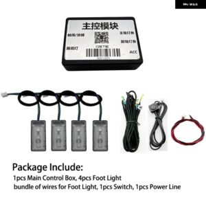 RGB 64色 LED 車足元アンビエントライトバックライト音楽音声制御自動 インテリア 装飾 ムードライトアプリ制御 - Set 1(App)