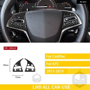キャデラック ATS 2013-2019 セダンカーボン インテリア ステアリング ホイールボタン パネルトリム ステッカー 装飾 - Black A