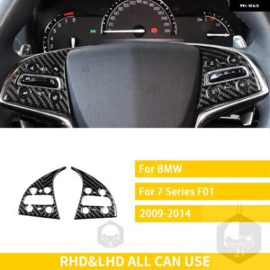 キャデラック ATS 2013-2019 セダンカーボン インテリア ステアリング ホイールボタン パネルトリム ステッカー 装飾 - Black B