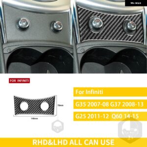 インフィニティ G35 2007-2008 G37 2008-2013 カーボン自動車 インテリア 中央制御パネルカバー トリム ステッカー セット - Black B