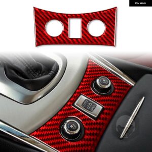 インフィニティ G35 2007-2008 G37 2008-2013 カーボン自動車 インテリア 中央制御パネルカバー トリム ステッカー セット - Red A