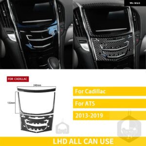 キャデラック ATS 2013-2019 セダンカーボン インテリア ナビゲート 中央制御無線パネルトリム ステッカー - black