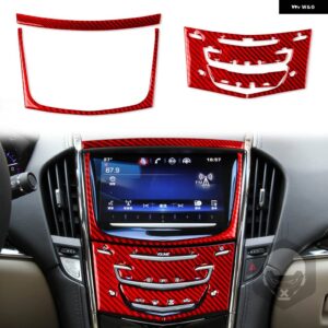 キャデラック ATS 2013-2019 セダンカーボン インテリア ナビゲート 中央制御無線パネルトリム ステッカー - red