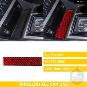 クライスラー 300 300C 2005 2006 2007 カー インテリア カーボンシフトフロントストレージトリム ステッカー - red