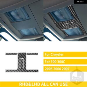 クライスラー 300 300C 2005 2006 2007 カー インテリア カーボンオーバーヘッド収納ボックス 読書灯トリム ステッカー - Key frame black