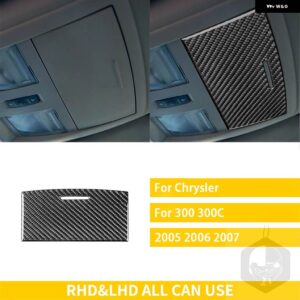 クライスラー 300 300C 2005 2006 2007 カー インテリア カーボンオーバーヘッド収納ボックス 読書灯トリム ステッカー - Storage Box black