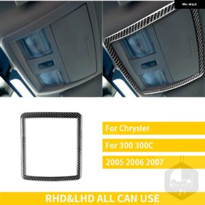 クライスラー 300 300C 2005 2006 2007 カー インテリア カーボンオーバーヘッド収納ボックス 読書灯トリム ステッカー - Frame black