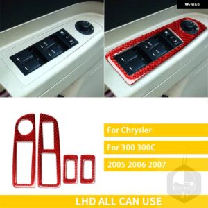 クライスラー 300 300C 2005 2006 2007 インテリア カーボンウィンドウ リフトパネルトリム ステッカー - Window lift panel L3