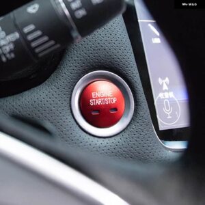 キャデラック XT5 CT6 2017 2018 XTS CTS 2014 - 2019 SRX 2010 - 2016 点火スタート エンジン ストップボタン リングカバー トリム ステッカー - 1pc Red Button Trim