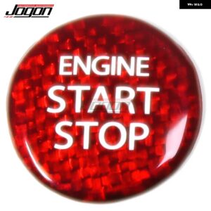 スズキ VITARA S-クロスキザシアルトイグニススイフト エンジン スタートストップボタン カバー スイッチ カーボン ステッカー - red