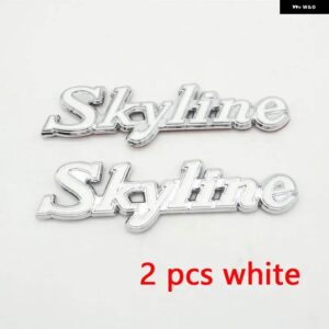 スカイライン GTR GT-R エンブレム C210 C110 240K ダットサンバッジ NAMAPLATE 3D ステッカー - 2 pcs white