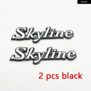 スカイライン GTR GT-R エンブレム C210 C110 240K ダットサンバッジ NAMAPLATE 3D ステッカー - 2 pcs BLACK