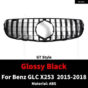 GT ダイヤモンドスタイルフロントインレットバンパー グリル メッシュ メルセデス X253 ベンツ GLC 200 220 260 300 350 2015-2018 チューニング - GT Black