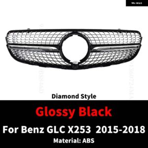 GT ダイヤモンドスタイルフロントインレットバンパー グリル メッシュ メルセデス X253 ベンツ GLC 200 220 260 300 350 2015-2018 チューニング - diamond black
