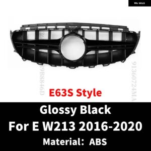 フロントインレットバンパー グリル フードグリル メッシュ メルセデス W213 C238 A238 ベンツ E E200 E260 E300 2016-2020 スポーツ GT ダイヤモンド E63 - E63S Glossy Black