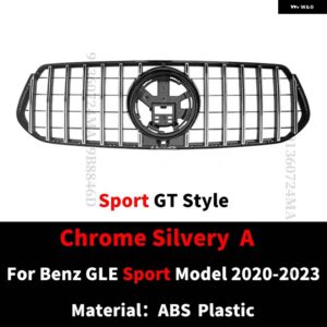 スポーツ GT ダイヤモンドスタイルフロントフードグリル バンパー グリル メルセデス W167 ベンツ GLE 350 450 2020-2023 改築チューニング外装部品 - Sport GT Silvery A