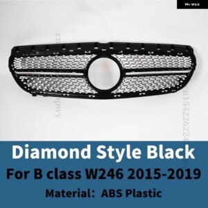 外装部品センタートリムフロントインレットグリル レーシング フードグリル メッシュ リペア チューニングパーツ メルセデス W246 ベンツ B クラス - 15-19 Diamond Black