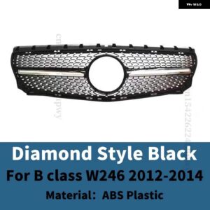 外装部品センタートリムフロントインレットグリル レーシング フードグリル メッシュ リペア チューニングパーツ メルセデス W246 ベンツ B クラス - 12-14 Diamond Black