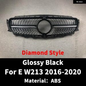 フロントバンパー グリル フードグリル メルセデス W213 C238 A238 E クラス E300 E200 E260 2016-2020 パーフェクトマッチ E63 GT ダイヤモンドスタイル - Diamond Glossy Black