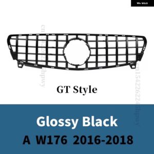 フロントグリル レーシング グリル メッシュチューニング メルセデス A クラス A45 W176 2013 -2018 2019 + A180 A200 A260 GT ダイヤモンドスタイル - 16-18 GT Black