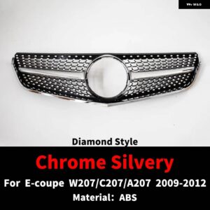 フロント ラジエーター グリル バンパー グリル グリッドチューニング メルセデス C207 W207 A207 ベンツ E クーペ 2009-2016 E200 E260 E320 E350 E400 - 09-12 Diamond Silver