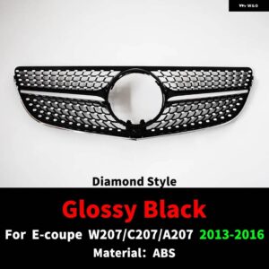 フロント ラジエーター グリル バンパー グリル グリッドチューニング メルセデス C207 W207 A207 ベンツ E クーペ 2009-2016 E200 E260 E320 E350 E400 - 13-16 Diamond Black