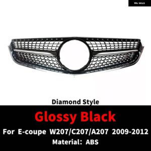 フロント ラジエーター グリル バンパー グリル グリッドチューニング メルセデス C207 W207 A207 ベンツ E クーペ 2009-2016 E200 E260 E320 E350 E400 - 09-12 Diamond Black