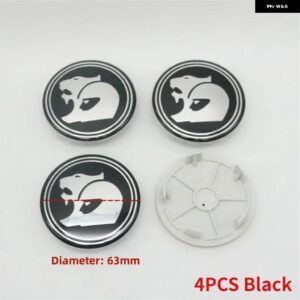 4個 ホイールセンターキャップ 装飾 ハブカバー HSV クーペ V2-VY VZ VE VF EX GTS コモドール 63MM - 4Pcs Set-Black