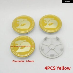 4個 ホイールセンターキャップ 装飾 ハブカバー HSV クーペ V2-VY VZ VE VF EX GTS コモドール 63MM - 4PCS-Set Yellow