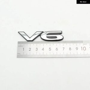 パジェロ モンテロランサー GLS EX V6 エンブレムリアトランクロゴサイドフェンダーマーク銘板自動車 デカール - V6 silver