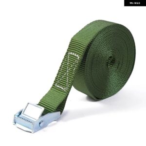 1個 200 2.5CM テンションロープタイダウンストラップ強力なラチェットベルトキャリアバッグ 貨物ラッシング金属バックル牽引ロープテンショナー - Green 1Pcs