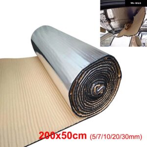 5/7/10MM 50*200CM アルミ 箔消音断熱マットノイズヒートシールド断熱デッドニングフォーム綿サウンド - 200x50cm 10mm
