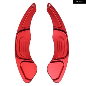 2個 黒赤ブルーホイール アルミ シフトパドル VW ゴルフ 7 2015-2019 GTI R MK7 ステアリング ホイールのシフトパドル - Red