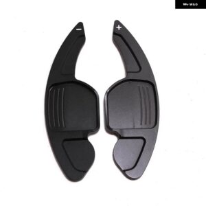 2PC アルミ シフターパドル ステアリング ホイール延長シフト DSG ステッカー シート アルハンブラ/ATECA/レオン FR/レオン/レオン 4 5F キュプラ - black