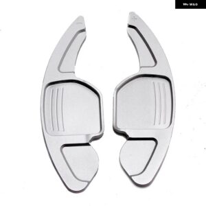 2PC アルミ シフターパドル ステアリング ホイール延長シフト DSG ステッカー シート アルハンブラ/ATECA/レオン FR/レオン/レオン 4 5F キュプラ - Silver