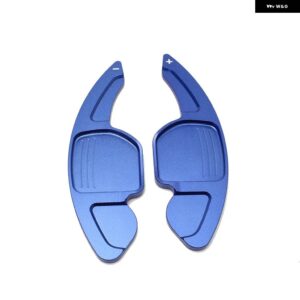 2PC アルミ シフターパドル ステアリング ホイール延長シフト DSG ステッカー シート アルハンブラ/ATECA/レオン FR/レオン/レオン 4 5F キュプラ - Blue