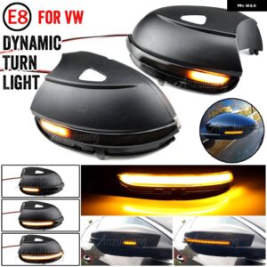 LED サイドウイングダイナミック ウィンカー ライトバックミラー インジケータ VW パサート CC B7 ビートルシロッコ ジェッタ MK6 ユーロ PR - smoked black