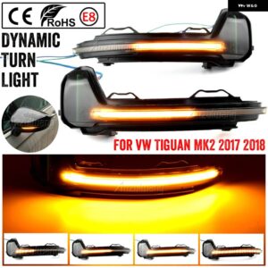 VW ティグアン MK2 2017 2018 2019 トゥアレグ MK3 EU 2019 LED ダイナミック ウィンカー ライトフラッシャー流水ウインカーフラッシュライト - smoked black