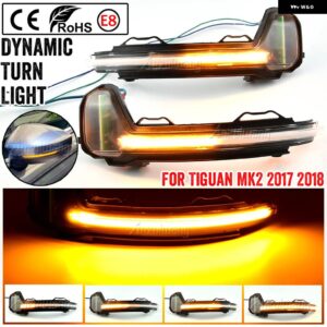 VW ティグアン MK2 2017 2018 2019 トゥアレグ MK3 EU 2019 LED ダイナミック ウィンカー ライトフラッシャー流水ウインカーフラッシュライト - Crystal white