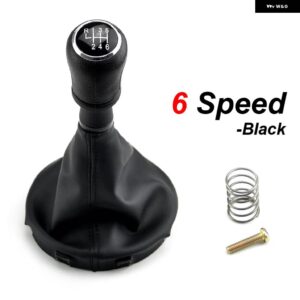 5/6スピードギアスティックシフトノブ フレームブーツ 黒 VW トランスポーター T5 T6FOR VW トランスポーター T5 T5.1 GP 2003-2011 T6 - 6 Speed Black