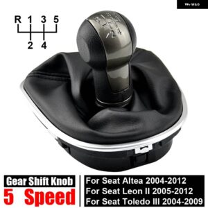 5/6 速 MT ギアシフトノブ ギアシフトヘッドボールシフター + ゲート ルブーツ カバー + フレームベースシート ALTEA LEON II 2 TOLEDO III 3 - 5 speed