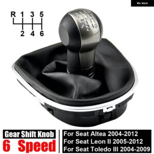 5/6 速 MT ギアシフトノブ ギアシフトヘッドボールシフター + ゲート ルブーツ カバー + フレームベースシート ALTEA LEON II 2 TOLEDO III 3 - 6 speed