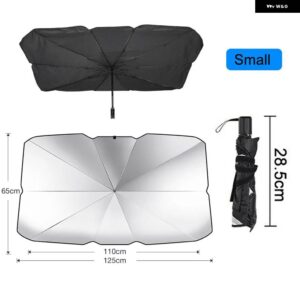 125CM 140CM 折りたたみ フロントガラス サンシェード 傘 UV カバー サンシェード 断熱フロントウィンドウ 内装 - small
