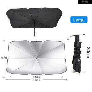 125CM 140CM 折りたたみ フロントガラス サンシェード 傘 UV カバー サンシェード 断熱フロントウィンドウ 内装 - large