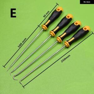 4ピース ピックとフックセット自動車 O リングオイルシール ガスケット プーラーリムーバークラフトハンドツールベアリングプーラーツール - E