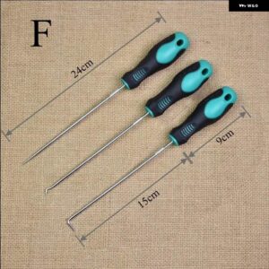 4ピース ピックとフックセット自動車 O リングオイルシール ガスケット プーラーリムーバークラフトハンドツールベアリングプーラーツール - F