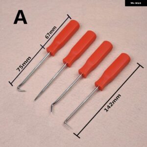 4ピース ピックとフックセット自動車 O リングオイルシール ガスケット プーラーリムーバークラフトハンドツールベアリングプーラーツール - a