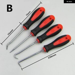 4ピース ピックとフックセット自動車 O リングオイルシール ガスケット プーラーリムーバークラフトハンドツールベアリングプーラーツール - b